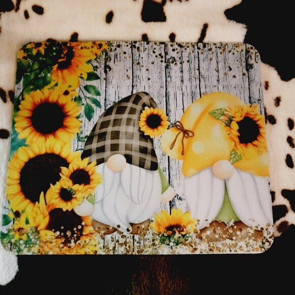 Sunflower Gnome Computer Custom Mouse Pad - Picture 1 of 2